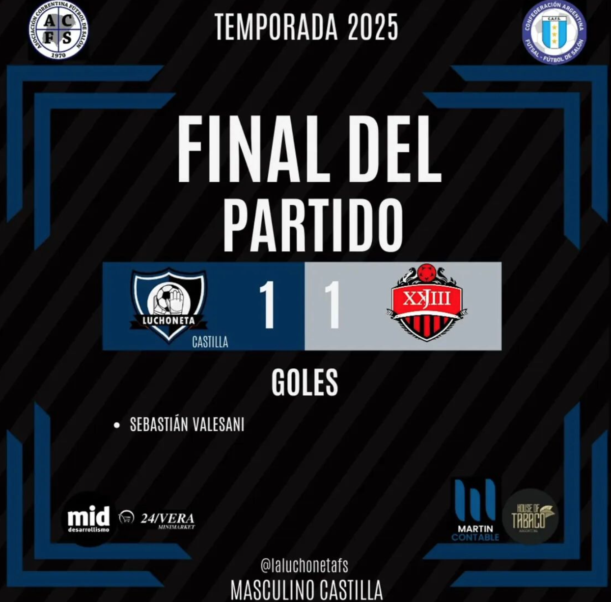 El Castilla rescató un empate ante Juan XXIII 💙